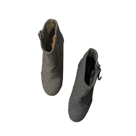 TOMS Desert Wedge Women's Dark Gray Wedge Boots Zip  Size 8 - Picture 2 of 8